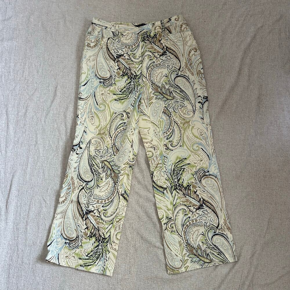 cream peck & peck pattern print pants